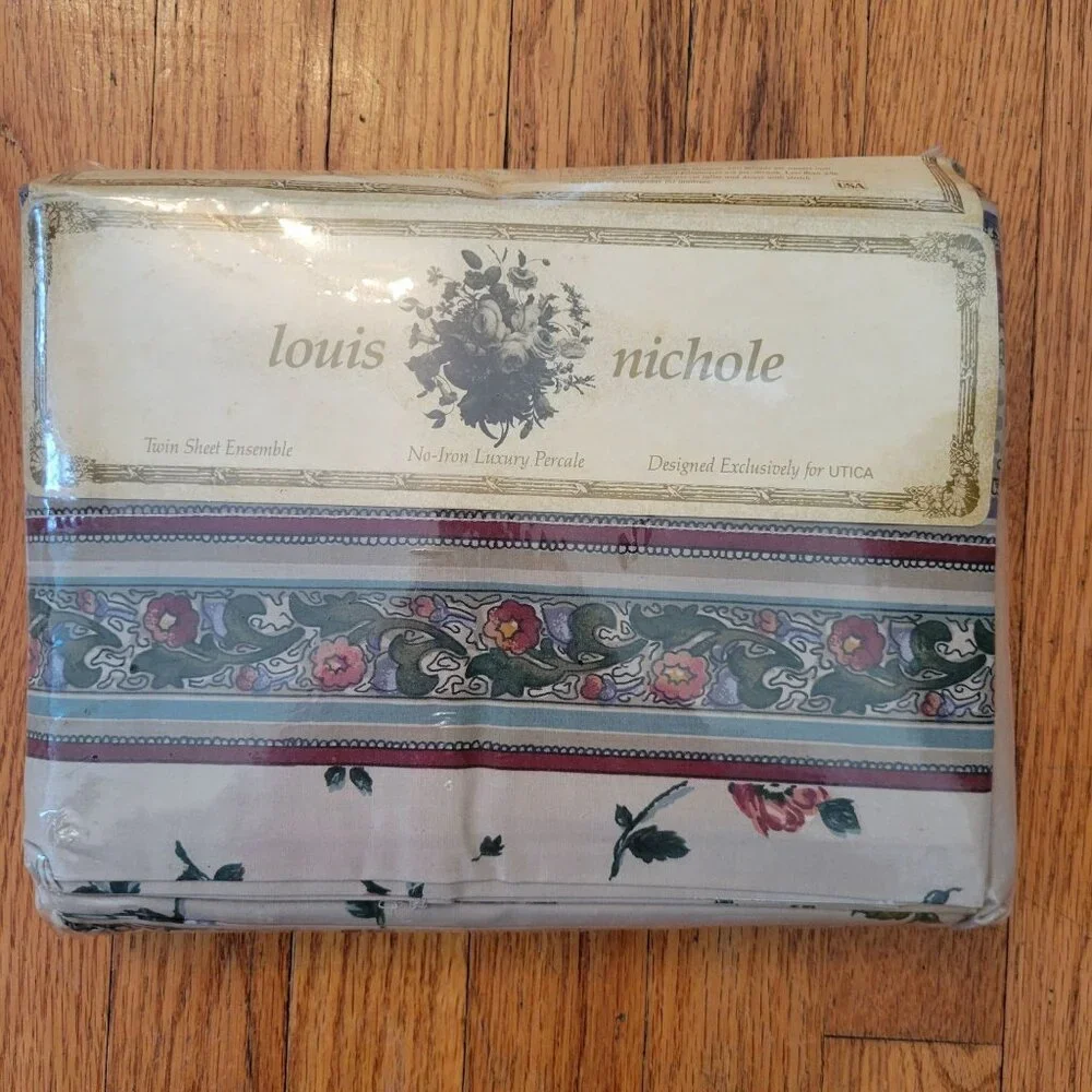 Louis Nichole Utica Twin‎ Sheet Set Dubonnet Multi Combed 180 Threads